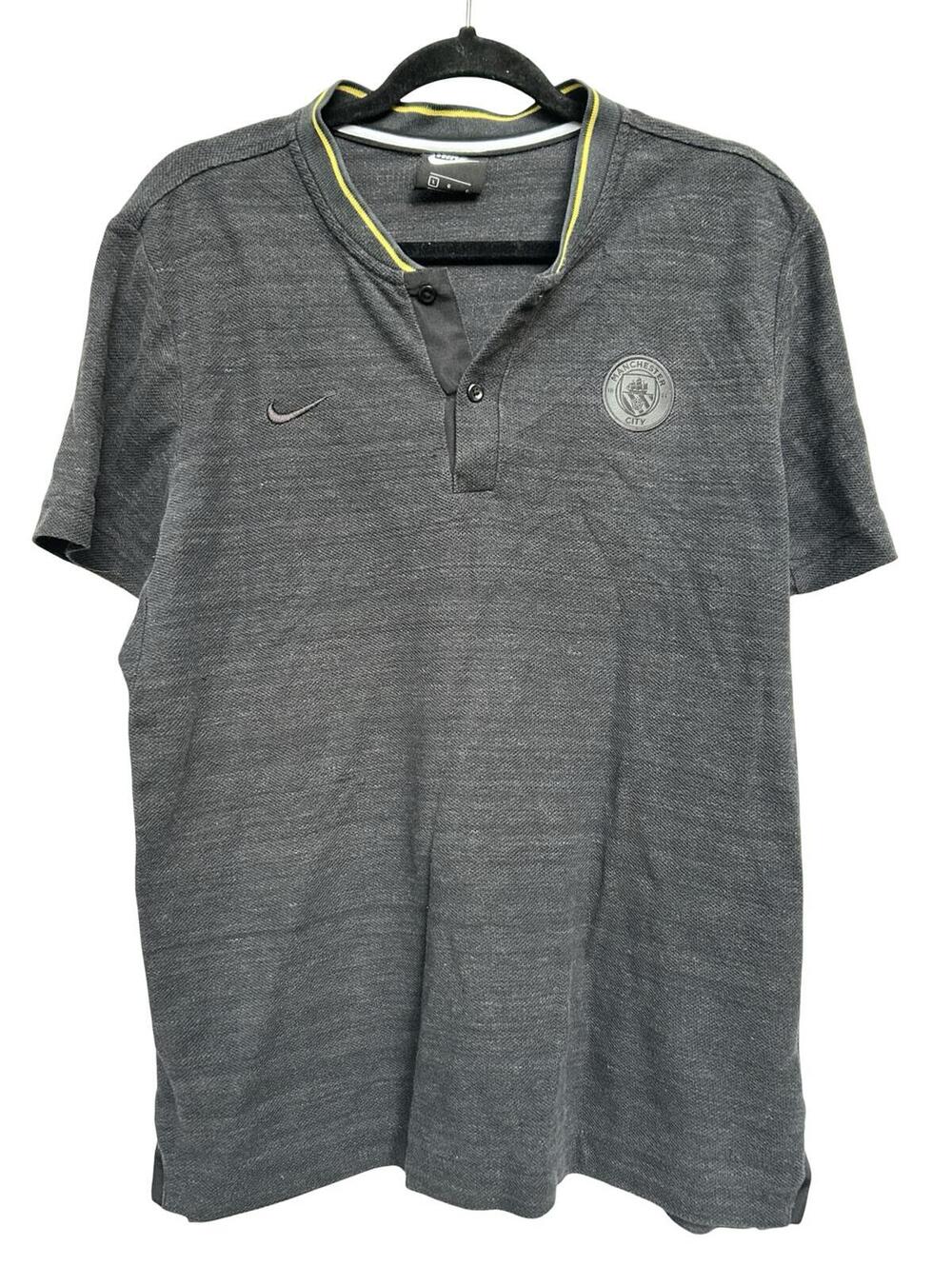 Nike Manchester City Polo Shirt Mens Large Gray Soccer Football Crest Logo